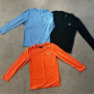 Youth boys size 10/12 Hurley long sleeve shirts orange blue gray skate surf